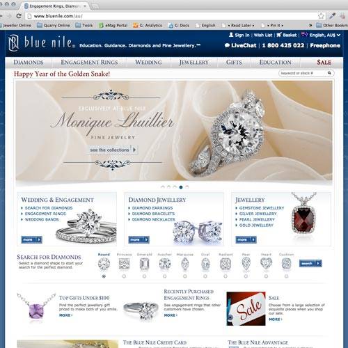 Blue Nile, an online diamond retailer ended the year well