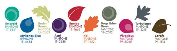 Pantone autumn colour palette 2013