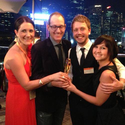 Martin Linning, Martyn Brown and partners at award ceremony in Hong Kong