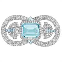 Cartier diamond and aquamarine brooch, 1935