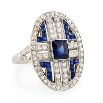 Tiffany & Co sapphire and diamond ring, 1925