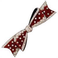 Van Cleef & Arpels enamel and diamond bow pin, 1924