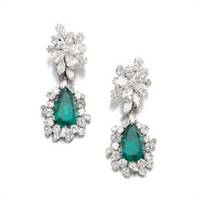 A pair of emerald and diamond Bulgari earrings from 1964 sold for CHF 293,000 (A$309,000)