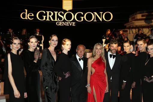 Sharon Stone, Fawaz Gruosi and models at the de Grisogono party