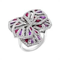 Cartier ?Diamond, Ruby & Amethyst “Orchid”, circa 2005