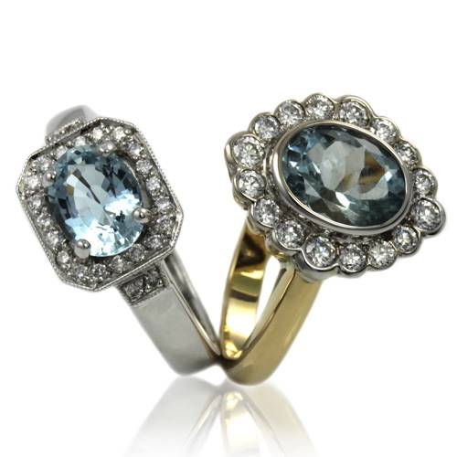 Bentley De Lisle's aquamarine rings