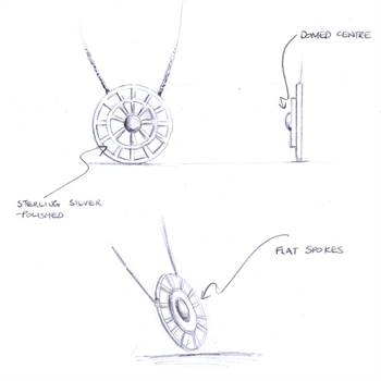 Sketches of the spinning wheel pendant