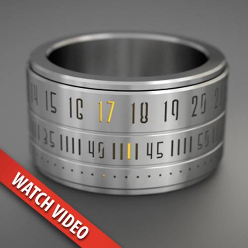 The stainless steel ring uses 24-hour time