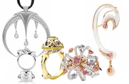 Jewellery pieces selected as finalists in the Daily Diamonds and Fancy Colour categories