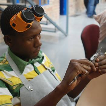 A jewellery student at SEDA Platinum Incubator, which aims to facilitate the beneficiation of platinum