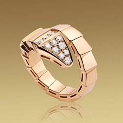 An 18-carat pink gold ring from the Serpenti range which has boosted Bulgari's total jewellery sales