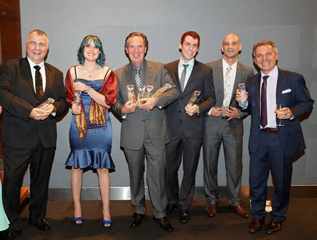 2013 award winners (L to R): James Ballas, Kirra-Lea Caynes, Robert Musson, Matthew Ely, Steve Der Bedrossian, Varoujan Djevahirdjian. Source: Georgina Egan, DGA