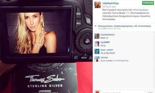 Nikki Phillips posts the Thomas Sabo launch party on her Instagram account