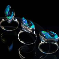 In Motion series of kinetic opal rings from Down to Earth Opals. Source: Jenni Brammall