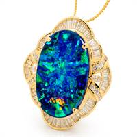 Black opal pendant from Opals Australia