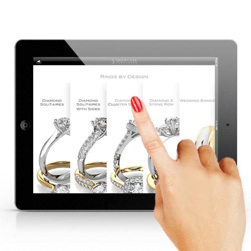 The Showcase Jewellers app focuses on diamond jewellery