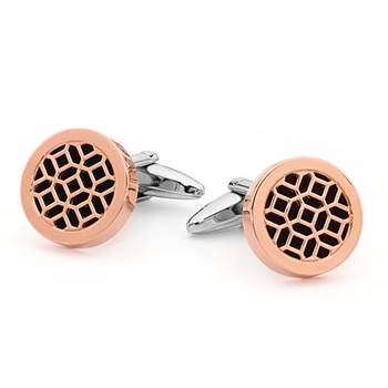 Pastiche's IP rose gold stainless steel cufflinks