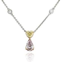 A pink and yellow diamond necklet, the newest release from Lane Gems and Jewellery