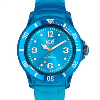 Available in a variety of colours, pictured here is the Turquoise Ice-Jelly watch