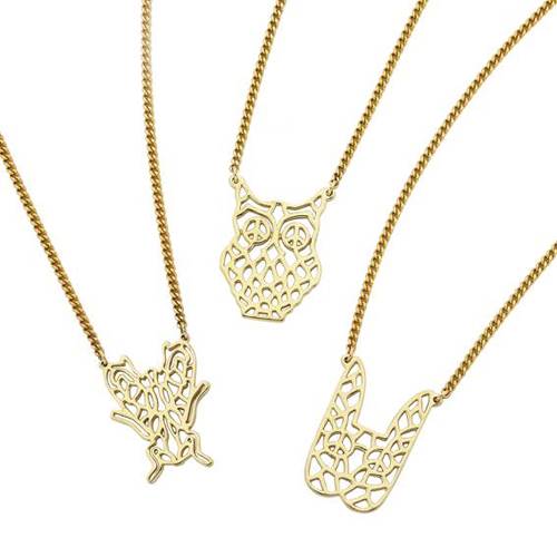 Karen Walker's filigree pendants come in the shapes of various animals