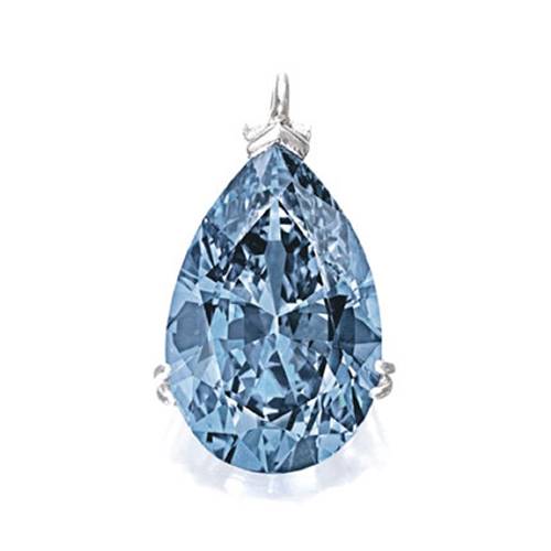 A 9.75-carat fancy vivid blue diamond set two new world auction records