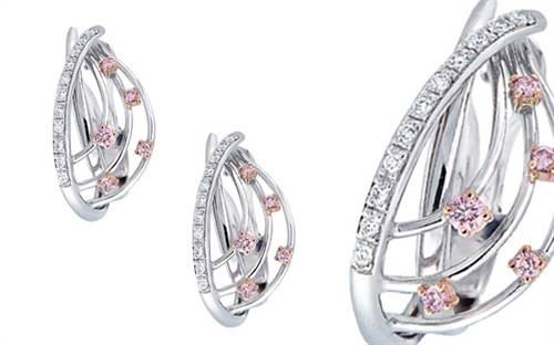 Pink Kimberley's pink and white diamond earrings