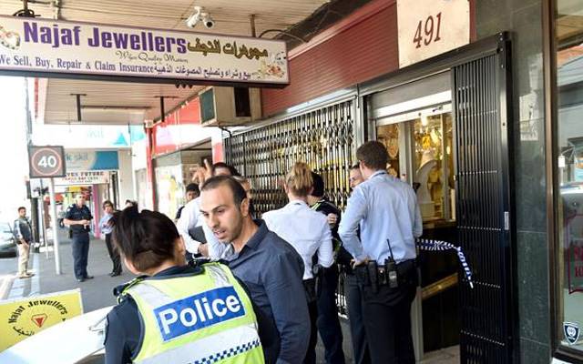 Najaf Jewellers was the latest store to be targeted in a string of armed attacks that occurred on the same street. Image source: Herald Sun