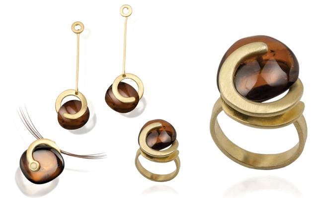 The Amber Centre's gold-plated matte sterling silver collection 