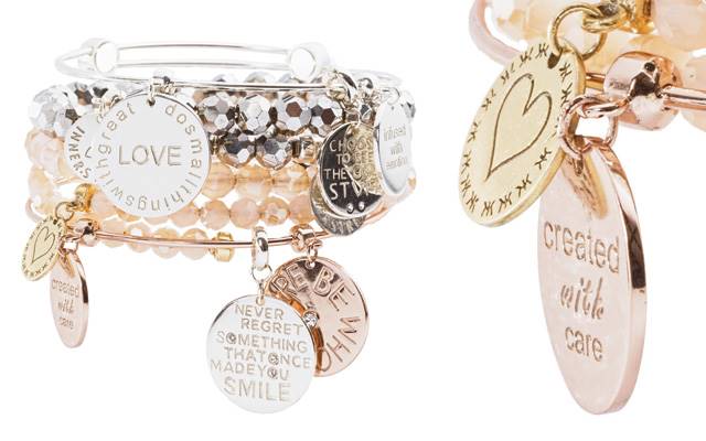 Nikki Lissoni's bangle and charm collection