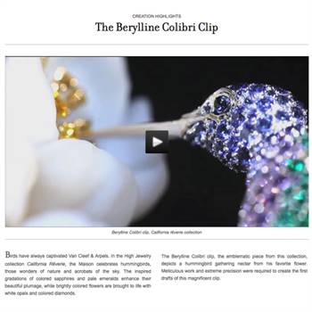 Van Cleef & Arpels includes beautiful videos of its pieces alongside product information