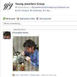 The Young Jewellers' Facebook page is continually growing in numbers and interaction between members