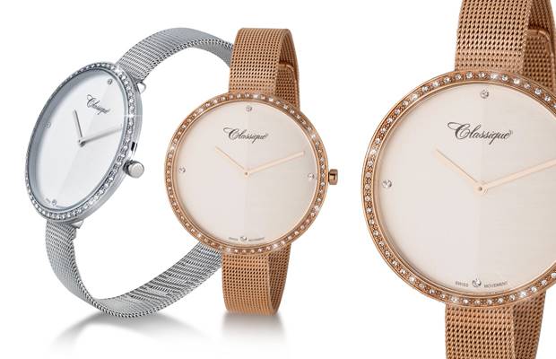 Classique's cubic zirconia embellished watches