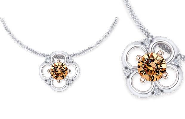 Australian Chocolate Diamonds' In Bloom pendant