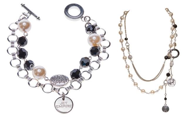 Jet Empire's Chandelier bracelet and Dream Lover necklace