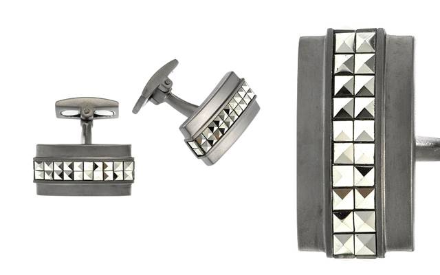 Cudworth Enterprises' sterling silver and gunmetal-plated cufflinks