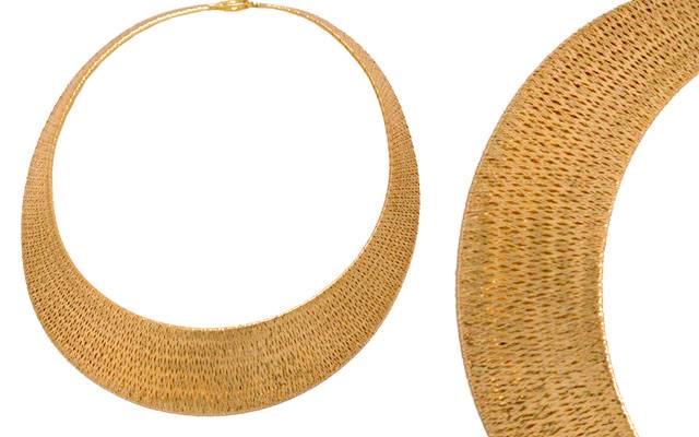 Paul Shadiac Imports' gold woven mesh collier 