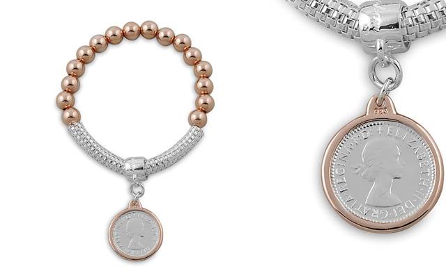 Von Treskow's sterling silver and rose gold coin bracelet