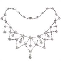 Platinum and diamond fringe necklace, circa 1900