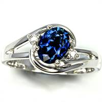 Blue sapphire in ring - Peter Brown Gem Gallery Australian QLD Fields