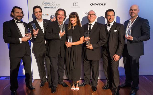 (L–R) Award winners Panos Levendi, Olivar Musson, Robert Musson, Laura Pivavoroff, Berj Ohanessian, Mike Levendi and Robert Opat