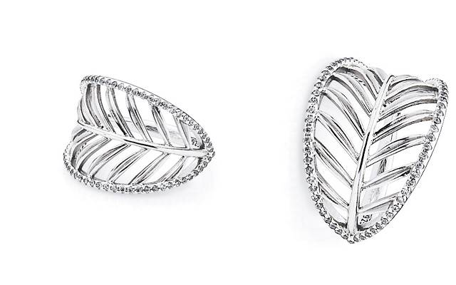 Pandora's sterling silver palm leaf ring