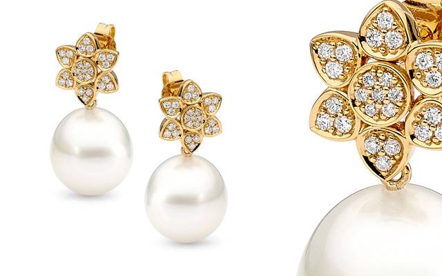 Allure South Sea Pearls' flower earrings