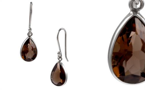 Blue Turtles' smoky quartz earrings