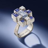 The Andrew Grima-designed, 2.97-carat greyish-blue diamond ring