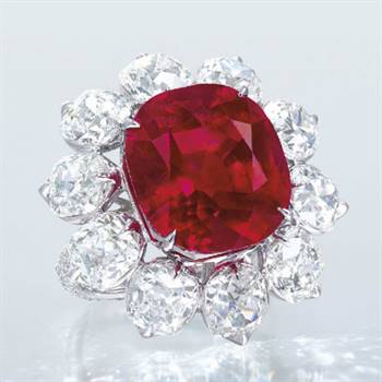 The Crimson Flame, a 15.04-carat Burmese ruby ring