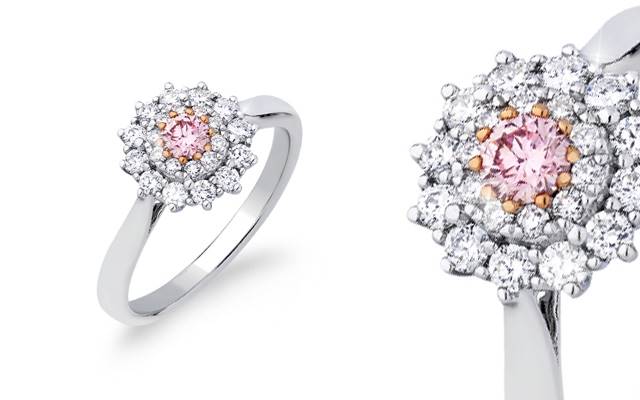 Pink Kimberley's 18-carat rose and white gold ring