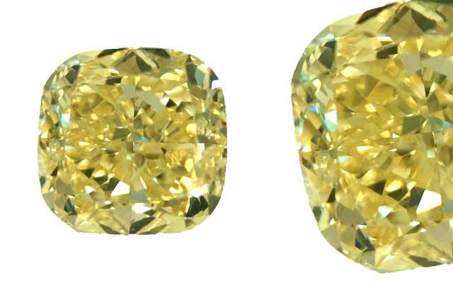 Vital Diamonds International’s fancy yellow cushion-cut diamond