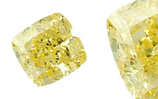 Sparkle Impex’s fancy yellow cushion-cut diamond