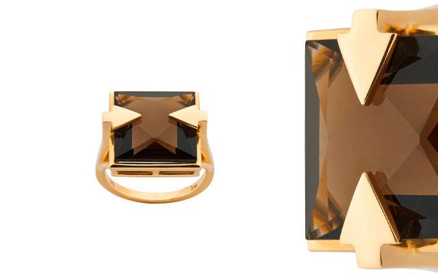 Karen Walker’s smoky quartz ring