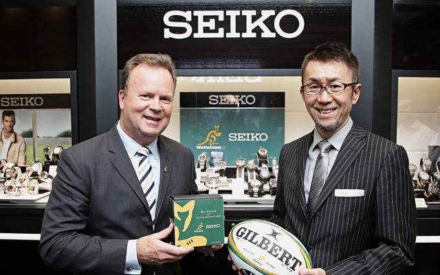 (L-R) Bill Pulver, ARU CEO, and Toru Koizumi, Seiko Australia managing director